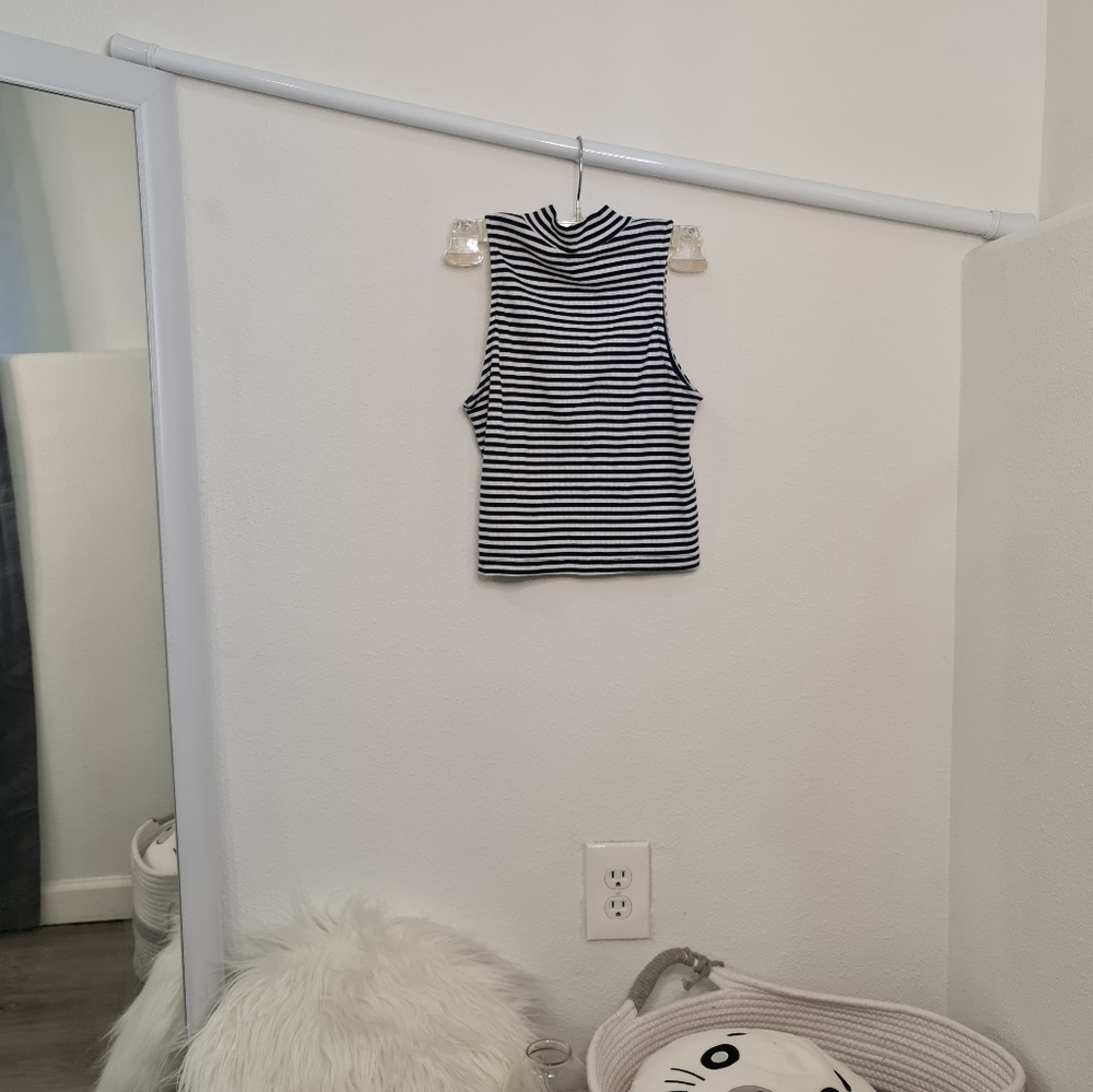 Navy striped halter top
